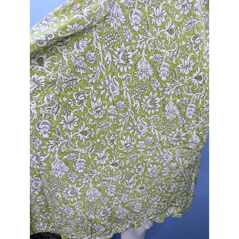 Vacation Convertible Sarong Dress Women OS Green Floral Paisley Halter Mini NEW - Picture 9 of 9